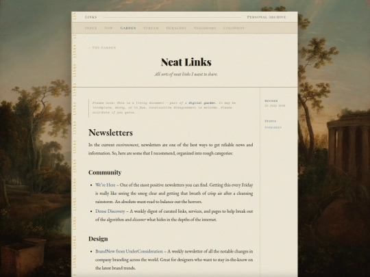 garden/links screenshot