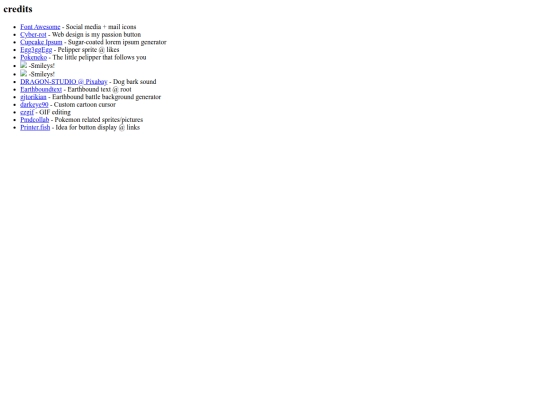 html/credits screenshot