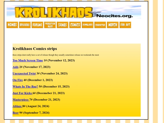 Comicmainpage screenshot