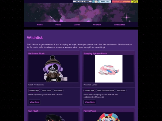 Wishlist screenshot