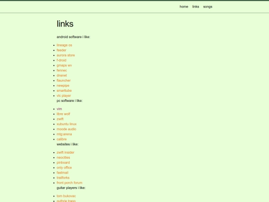 links screenshot