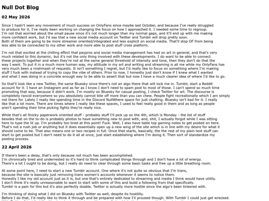NullBlog screenshot