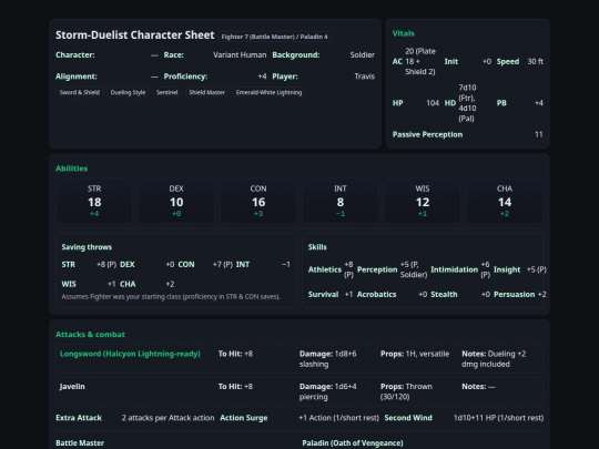 charactersheet screenshot