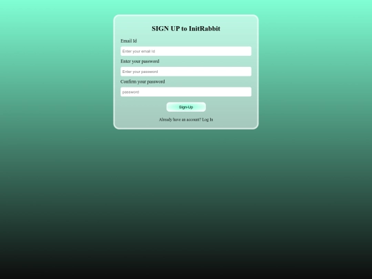 signup screenshot