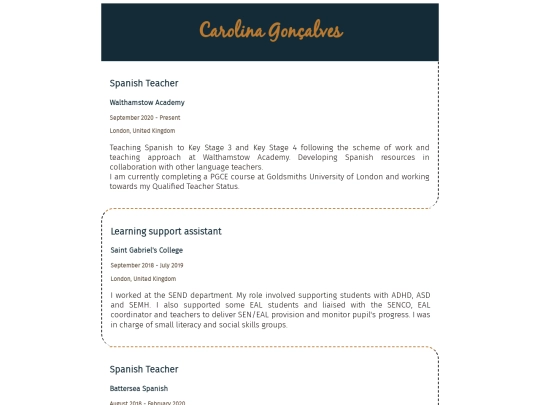 resume screenshot