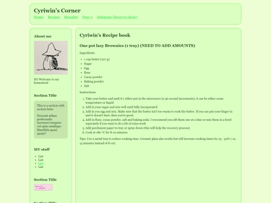 recipes screenshot