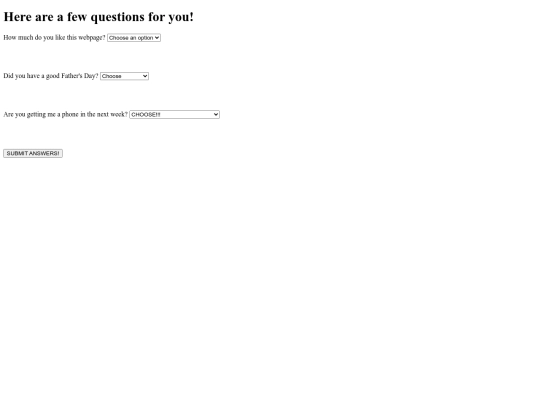 questions screenshot