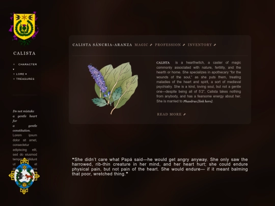 calista/profile screenshot