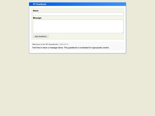 guestbook screenshot