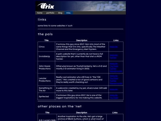 misc/links screenshot