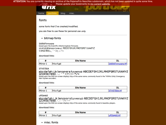 portfolio/fonts screenshot