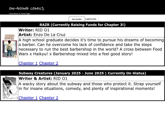 comicPages/ongoing_comics screenshot