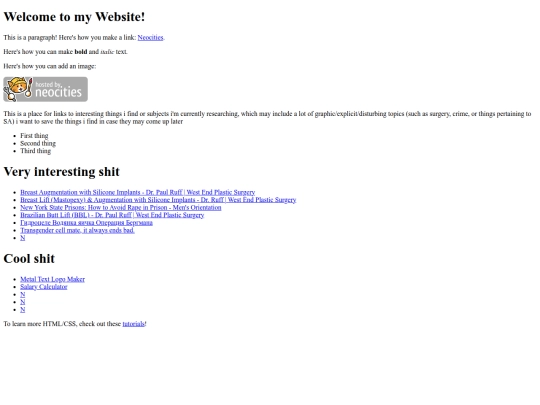 links screenshot