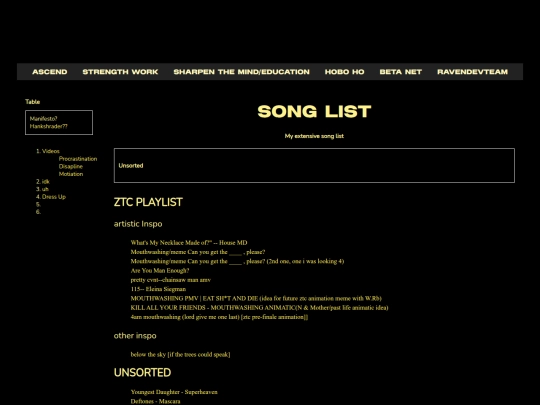 songlist screenshot
