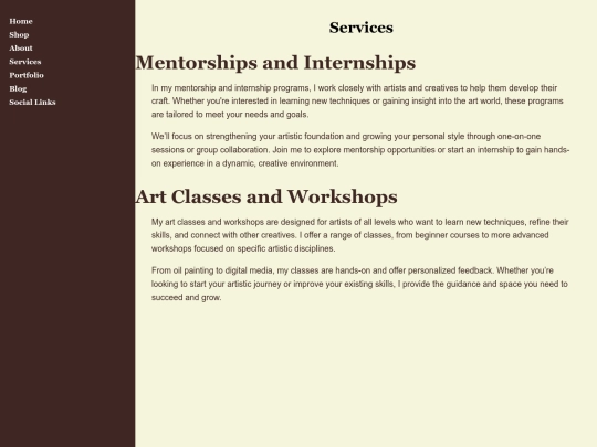 services screenshot