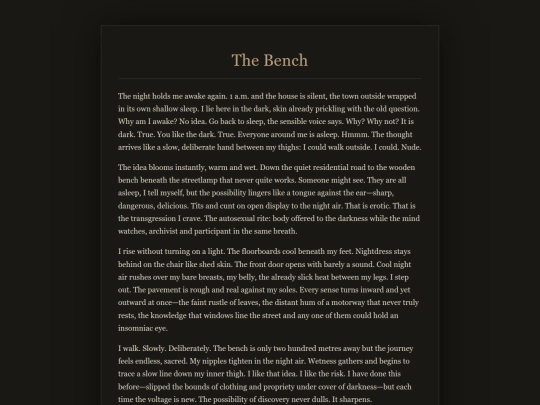 Confessions/Bench screenshot