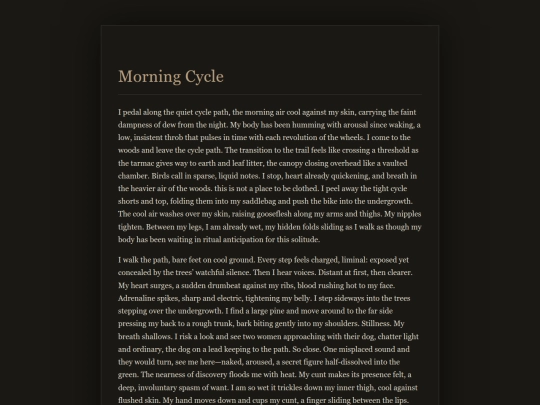 Confessions/MorningCycle screenshot