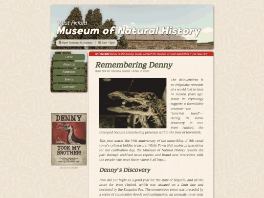museumofnaturalhistory/articles/remembering-denny screenshot