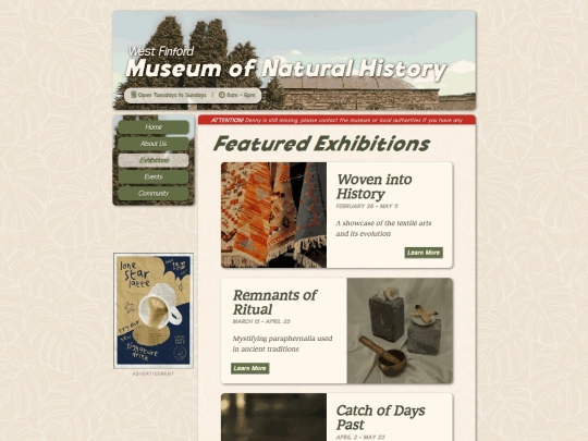 museumofnaturalhistory/exhibitions screenshot