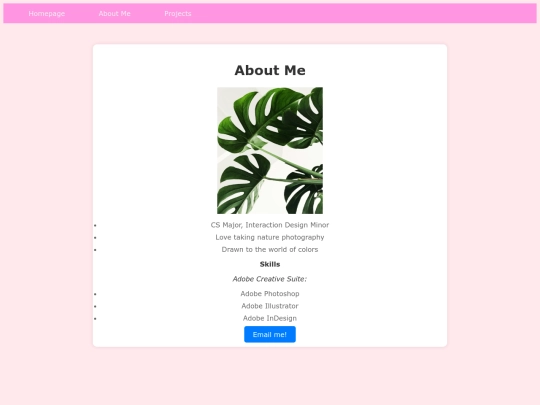 design portfolio/about screenshot
