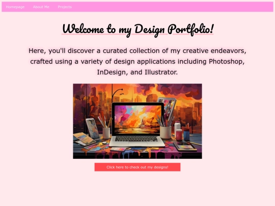 design portfolio/homepage screenshot