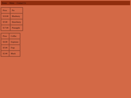 menu screenshot