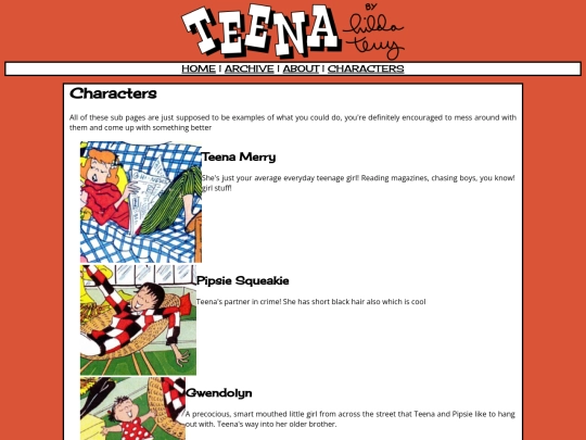 b-sides/comic/characters screenshot
