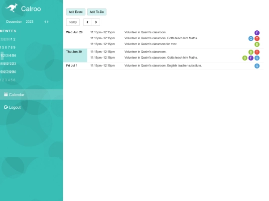 calendar-test screenshot