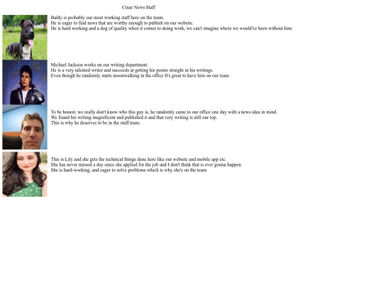 Staff screenshot