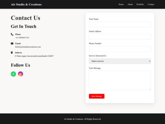 AIR/contact screenshot