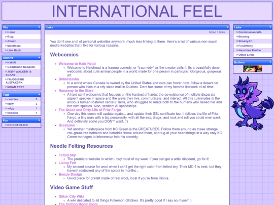 links screenshot