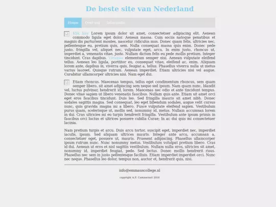 Voorbeeld eenvoudige website screenshot