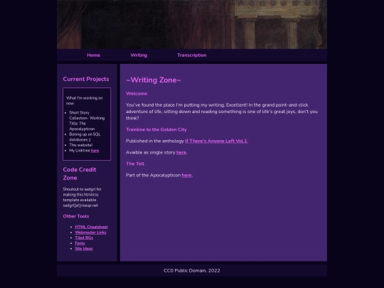 writing screenshot
