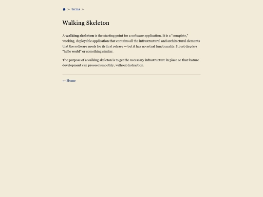 terms/walking-skeleton screenshot