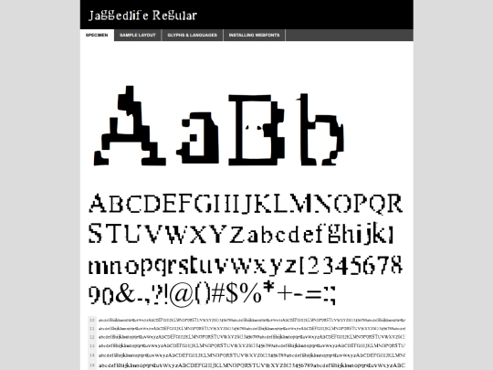 Font/MyFont/jaggedlife-regular_1-demo screenshot