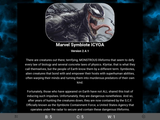 Symbiote ICYOA screenshot