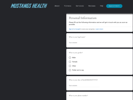 appointment screenshot