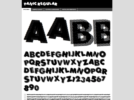 fonts/panic-demo screenshot