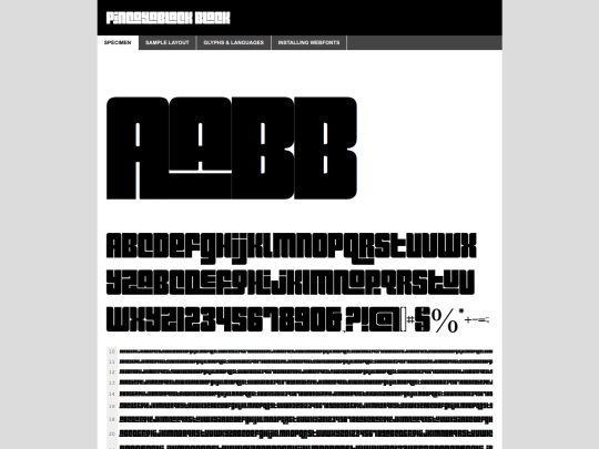 fonts/pincoyablack-demo screenshot
