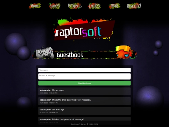 guestbook screenshot