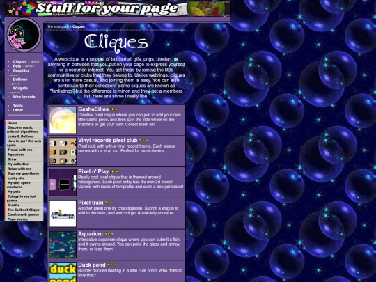 stuff/cliques screenshot