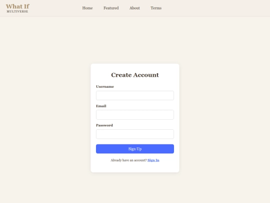signup screenshot