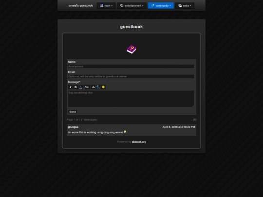 test/guestbook screenshot