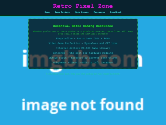 Test pages/RETROGAME ZONE /resources screenshot