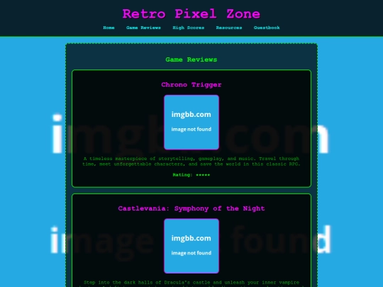 Test pages/RETROGAME ZONE /reviews screenshot