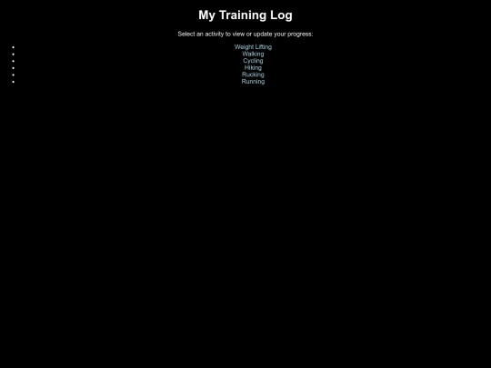 Test pages/TrainLogtestes screenshot