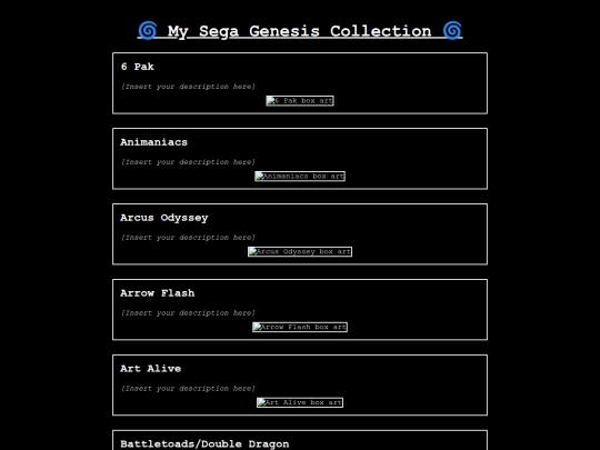 Test pages/gamecollection/genesis screenshot