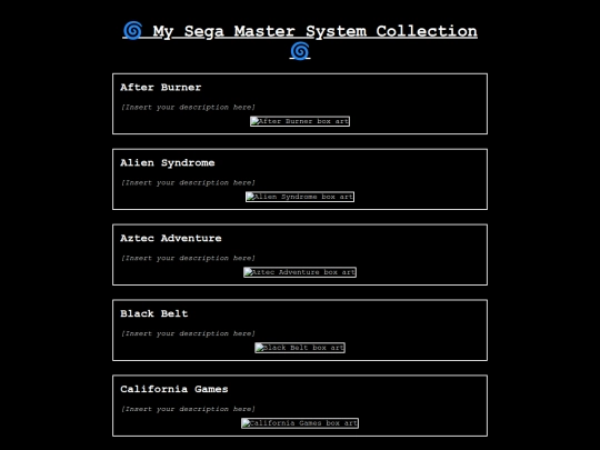 Test pages/gamecollection/sms screenshot