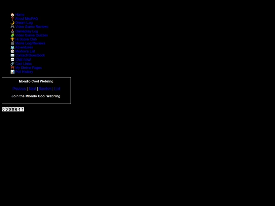 Test pages/testmenu screenshot