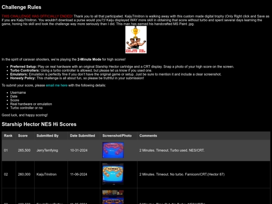 hiscorechallengeclub/novemberstarshiphector screenshot